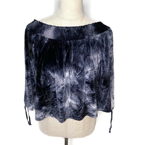 American Eagle Crushed Velvet Off Shoulder Shirt Size XS - Picture 10 of 11